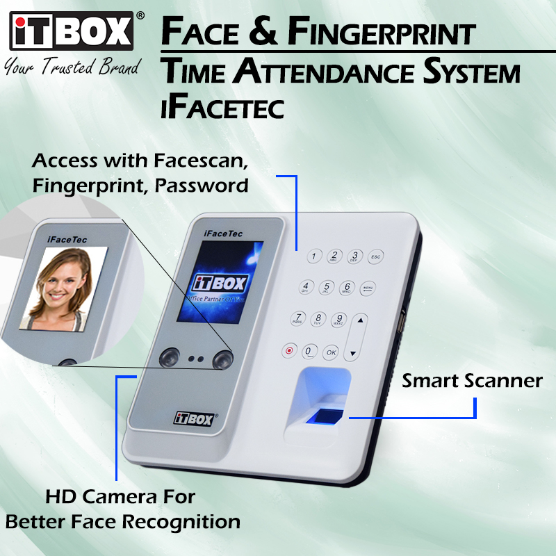 iTBOX Face Recognition & Fingerprint Time Attendance System iFaceTec - Image 3