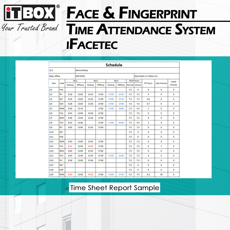 iTBOX Face Recognition & Fingerprint Time Attendance System iFaceTec - Image 7