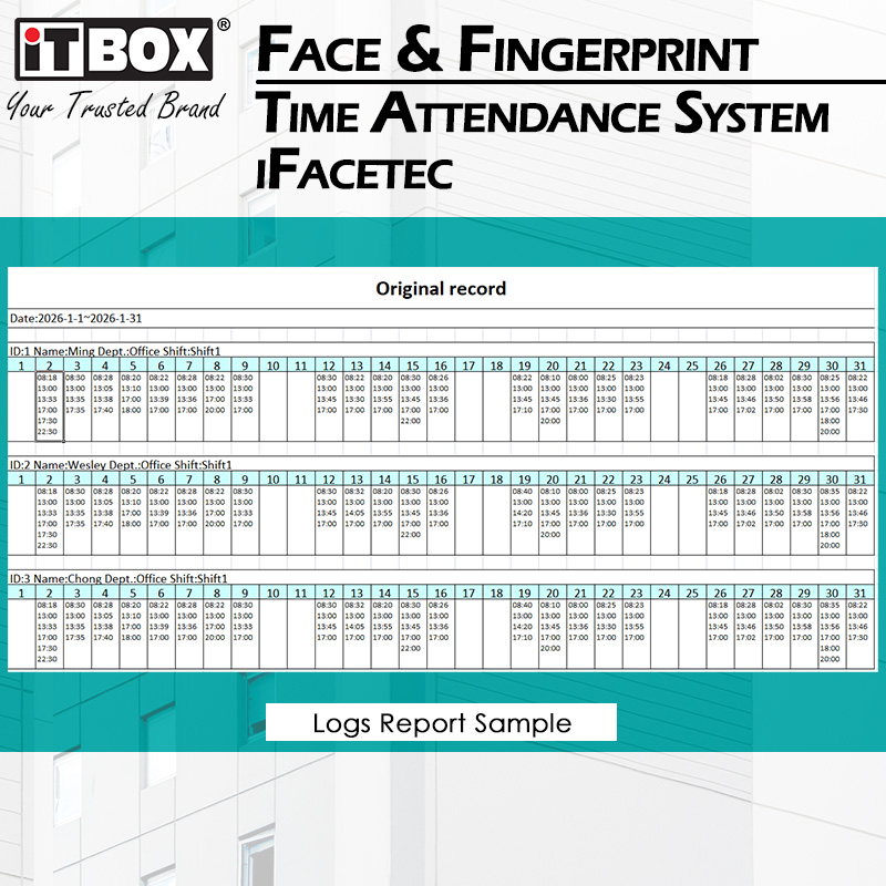 iTBOX Face Recognition & Fingerprint Time Attendance System iFaceTec - Image 9