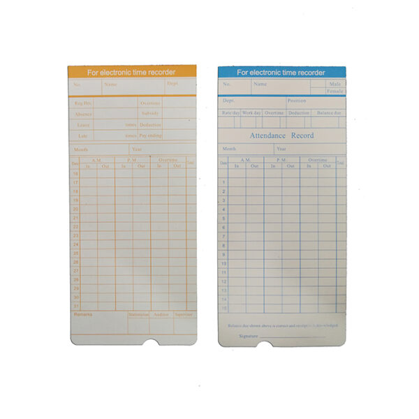 6 Column Time Card (White)