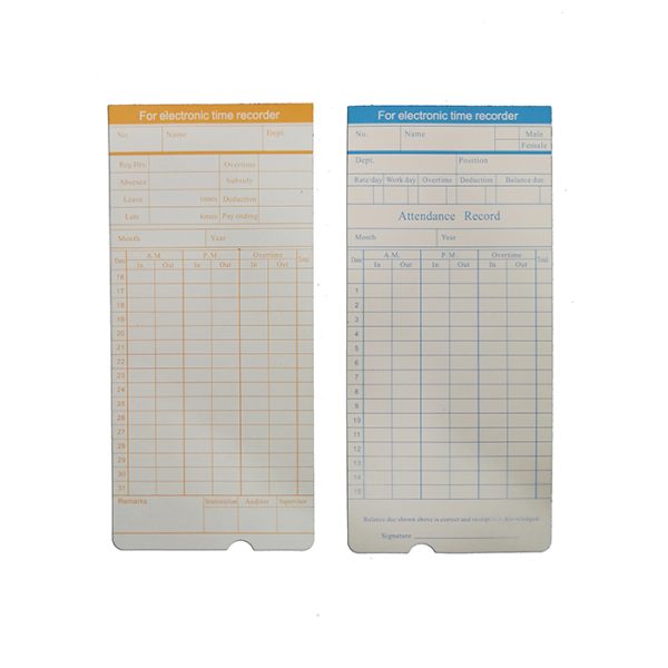 6 Column Time Card (White)