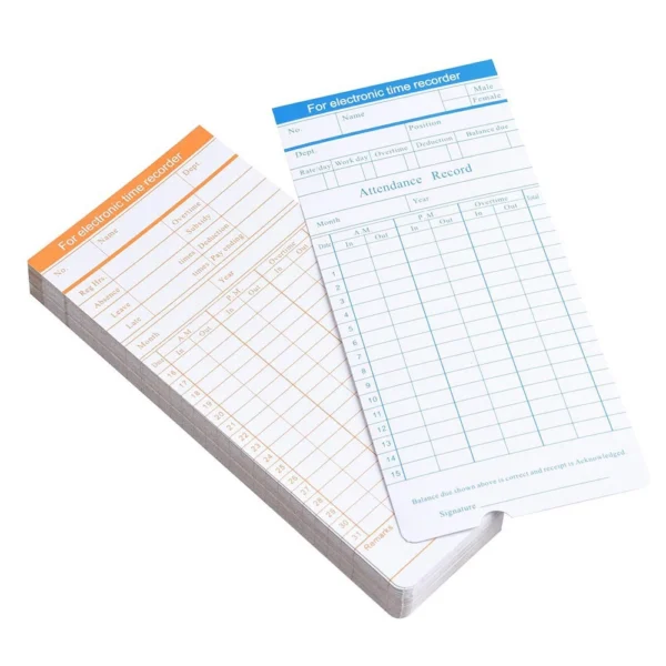 6 Column Time Card (White) - Image 4
