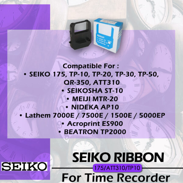 SEIKO 175/QR350 Time Recorder Ribbon | SEIKO Punch Card ribbon | Purple / Red - Image 3