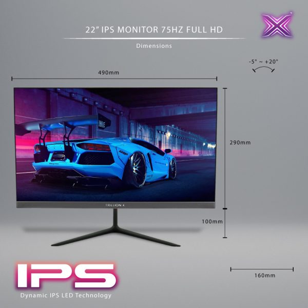 TrillionX IPS 22 Monitor DX215A1-12 (22 75HZ FHD) - Image 7