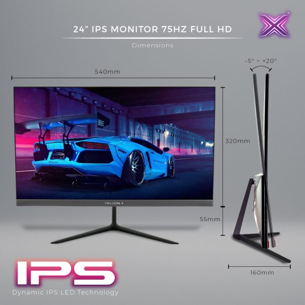 TrillionX IPS 24 Monitor DX238A1-12 (24'' 75HZ FHD) - Image 7
