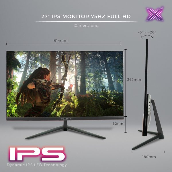 TrillionX IPS 27 Monitor DX270A1-12 (27 75HZ FHD) - Image 7