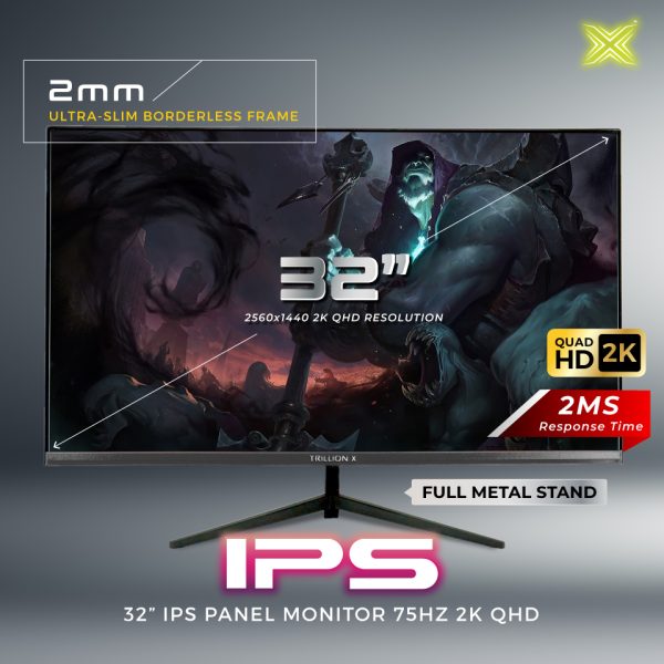 TrillionX IPS 32 Monitor DX320A1-22 (32 75HZ QHD) - Image 2