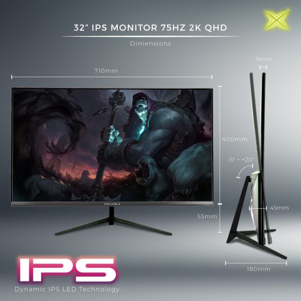 TrillionX IPS 32 Monitor DX320A1-22 (32 75HZ QHD) - Image 6