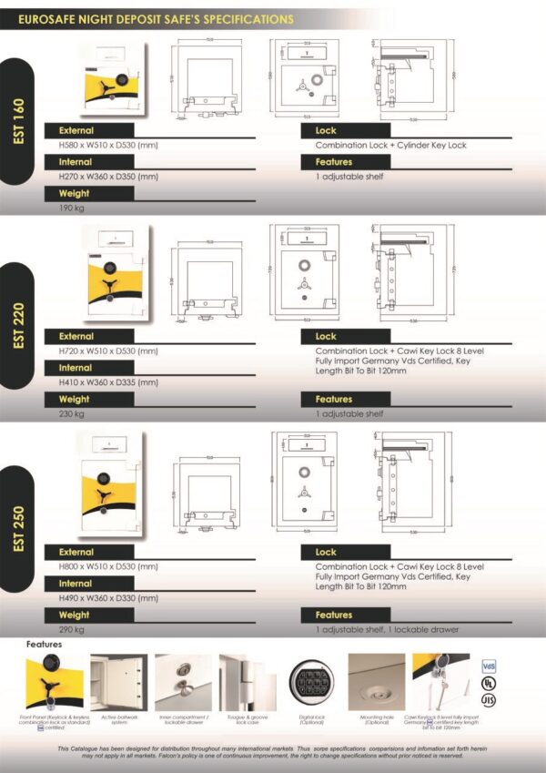 FALCON Euro Night Safe EST 250 (Drawer Trap) - Image 5