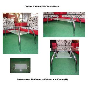 FOX Coffee Table C/W Clear Glass