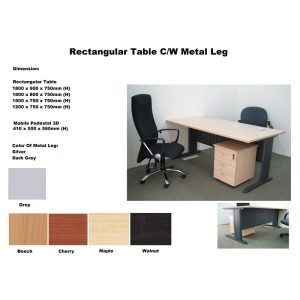 Rectangular Table C/W Metal Leg