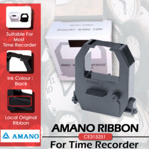 AMANO CE-315251 Time Stamping Machine Ink Ribbon Cartridge | JM880 | PIX200 | PIX3000 | TS-350i | Black Color