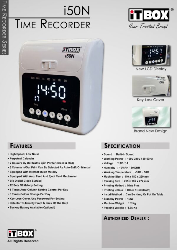 iTBOX Time Recorder i50N - Image 7