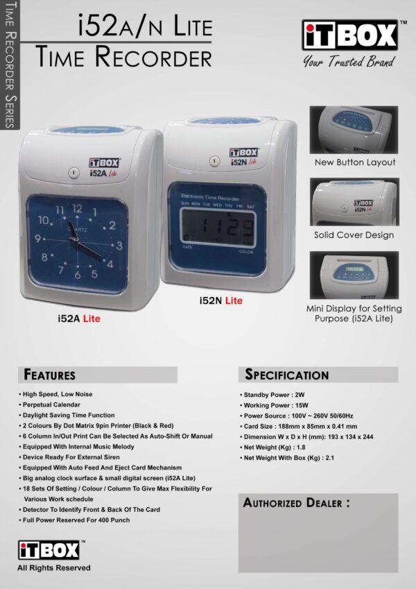 iTBOX Time Recorder i52N Lite - Image 2