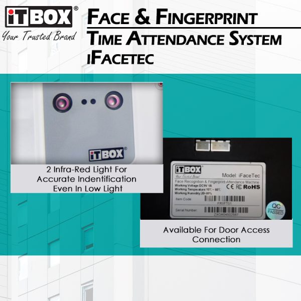 iTBOX Face Recognition & Fingerprint Time Attendance System iFaceTec - Image 5