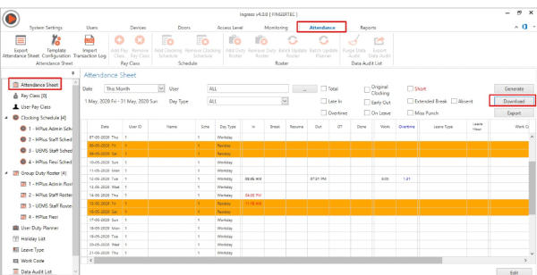 FingerTec Time Attendance & Access Control Management Software INGRESS - Image 5