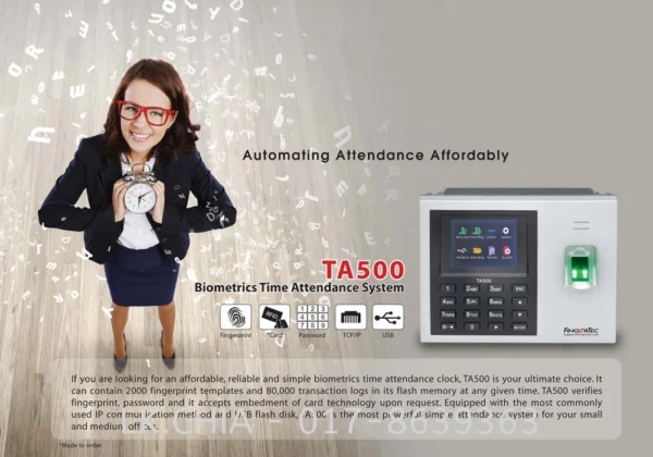 FingerTec Thumbprint Time Attendance System TA500RW - Image 2