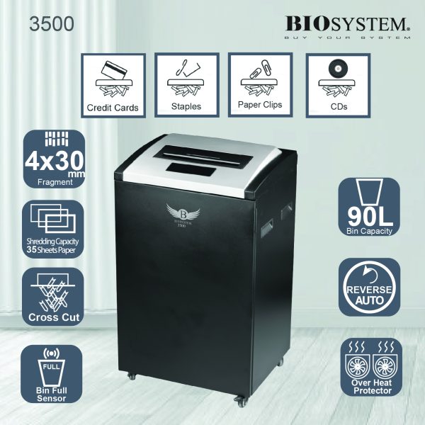 BIOSYSTEM Document Shredder Machine 3500