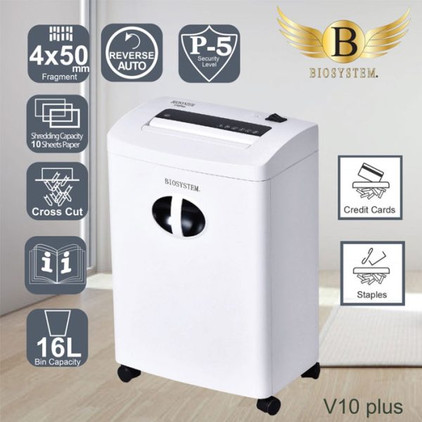 BIOSYSTEM Document Shredder Machine V10 Plus
