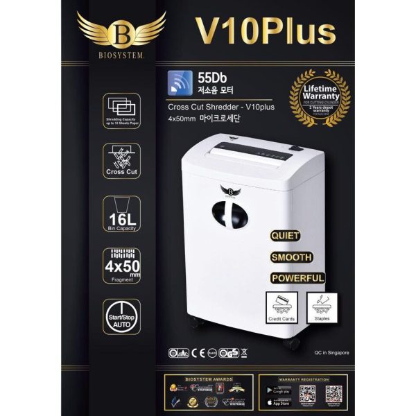 BIOSYSTEM Document Shredder Machine V10 Plus - Image 2