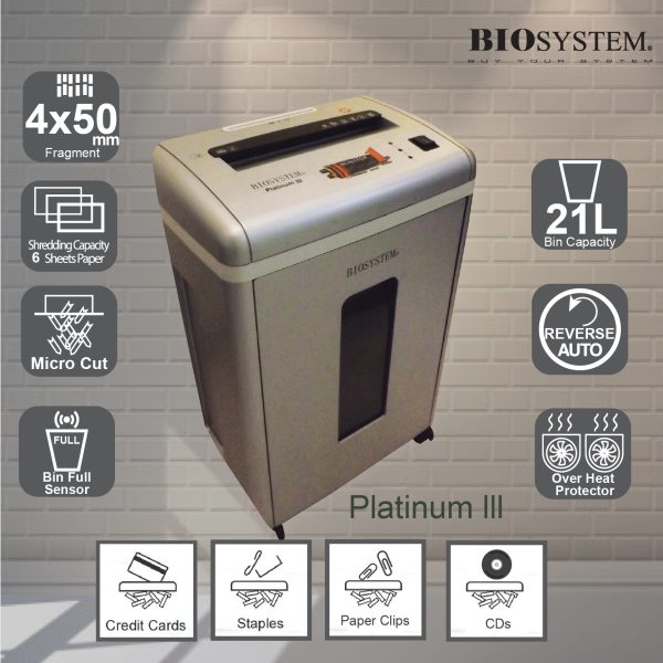 BIOSYSTEM Document Shredder Machine PLATINUM III - Image 3