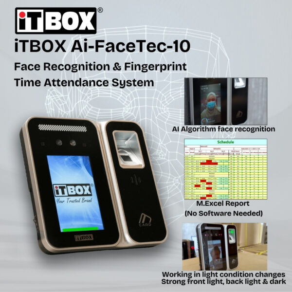 iTBOX AI Face Recognition & Fingerprint Time Attendance Ai-FaceTec-10 - Image 2