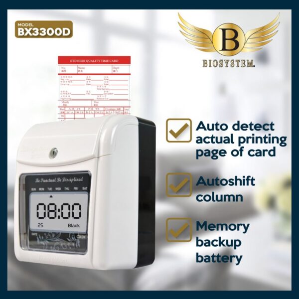 BIOSYSTEM Time Recorder Punch Card Machine BX3300D - Image 3