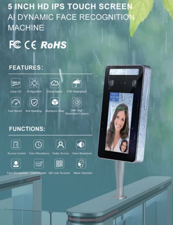 TIMETERA AI Face Recognition Time Attendance System TT-62AI - Image 8
