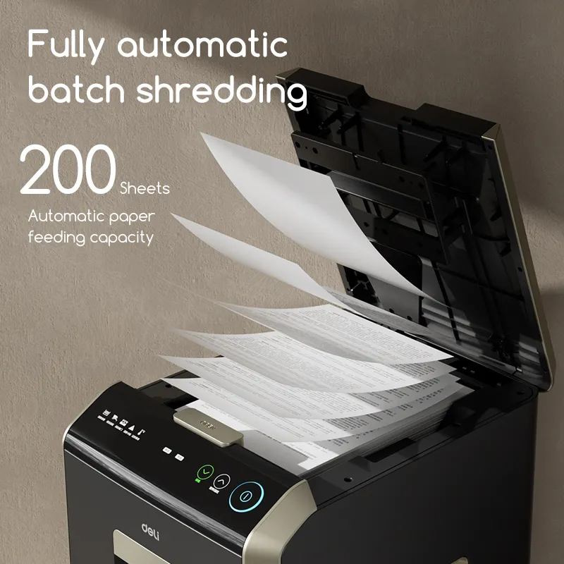 DELI Auto Feed Paper Shredder Machine ET089 (Cross-Cut 4 x 12mm) - Image 4