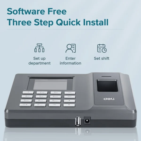 DELI Fingerprint Time Attendance Machine ES152 - Image 5
