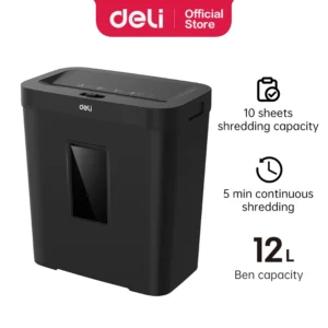DELI Document Paper Shredder Machine ET022 (Cross Cut 4 x 40mm)