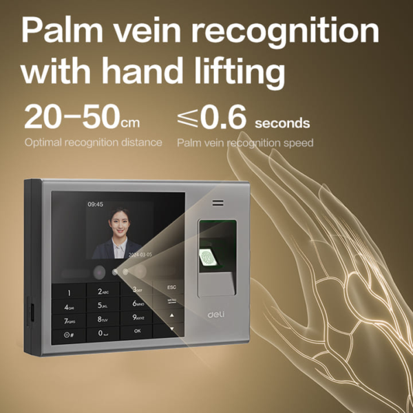 DELI Face Recognition & Fingerprint Time Attendance Machine ES172 - Image 2