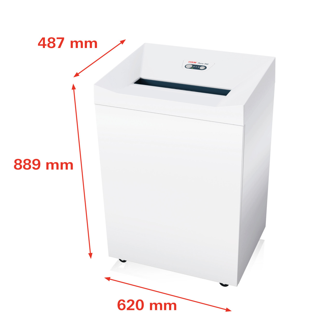 HSM Heavy Duty Paper Shredder Machine Pure 740C (Cross-Cut 4.5 x 30mm) - Image 3