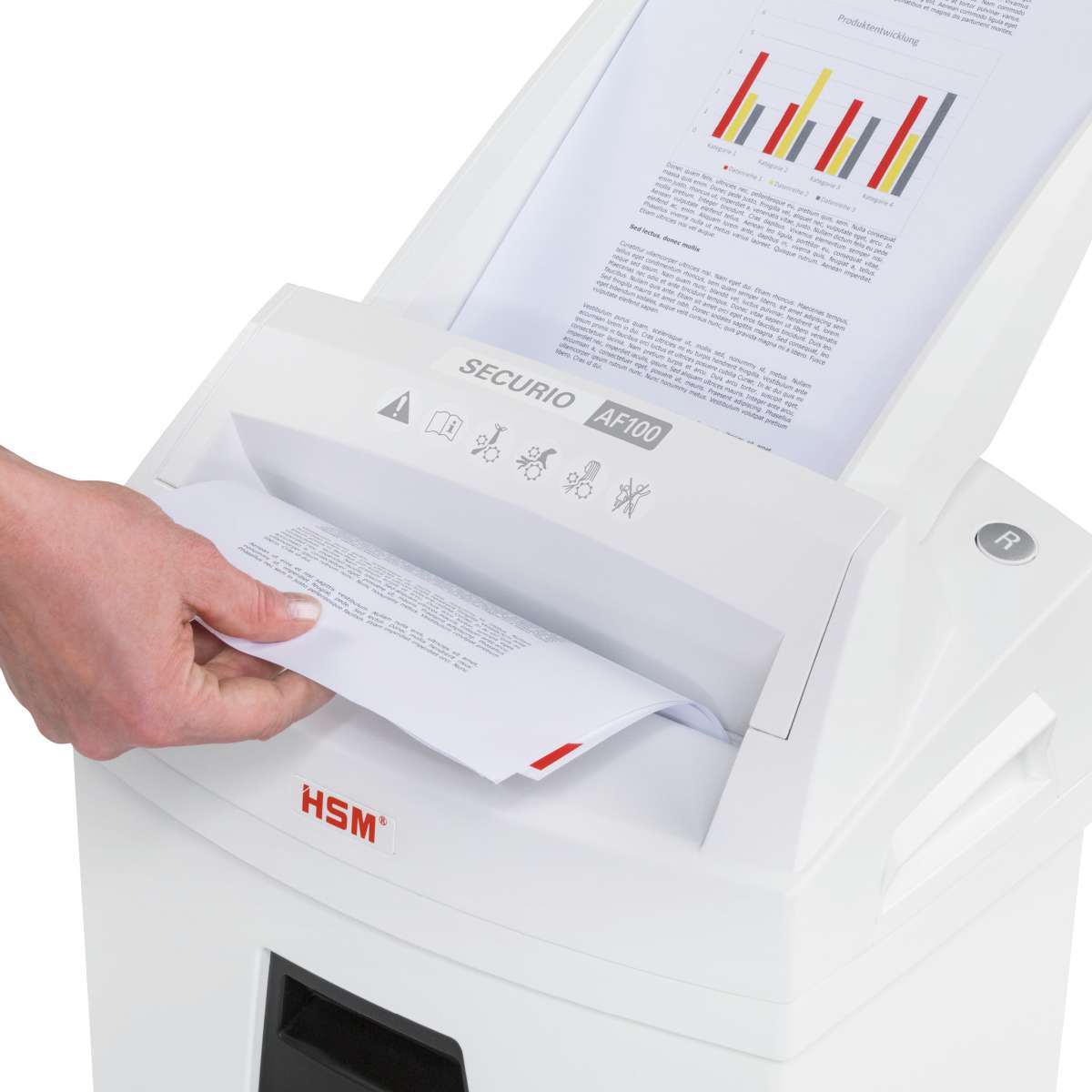 HSM AutoFeed Paper Shredder Machine Securio AF100C (Cross-Cut 4 x 25mm) - Image 4