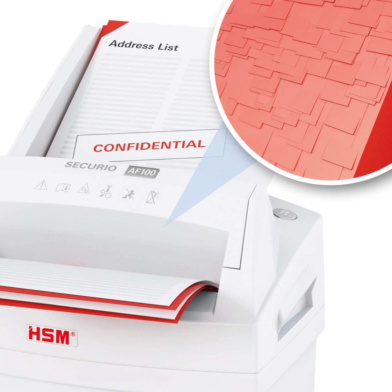 HSM AutoFeed Paper Shredder Machine Securio AF100C (Cross-Cut 4 x 25mm) - Image 3