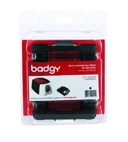BADGY CBGR0500K Black Monochrome Ribbon (500 Prints)
