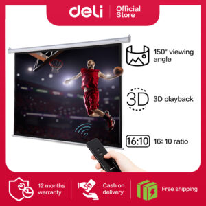 DELI Motorized Projector Screen E50443-EU