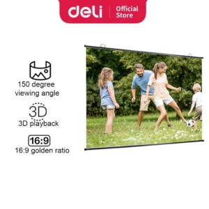 DELI Manual Wall Mount Projection Screen E50448-EU