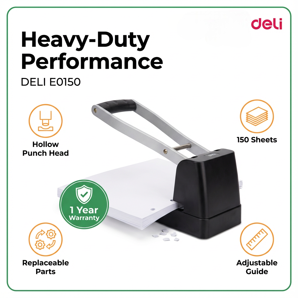 DELI Heavy Duty Hole Puncher Machine E0150 - Image 4