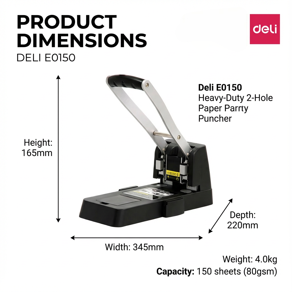 DELI Heavy Duty Hole Puncher Machine E0150 - Image 3