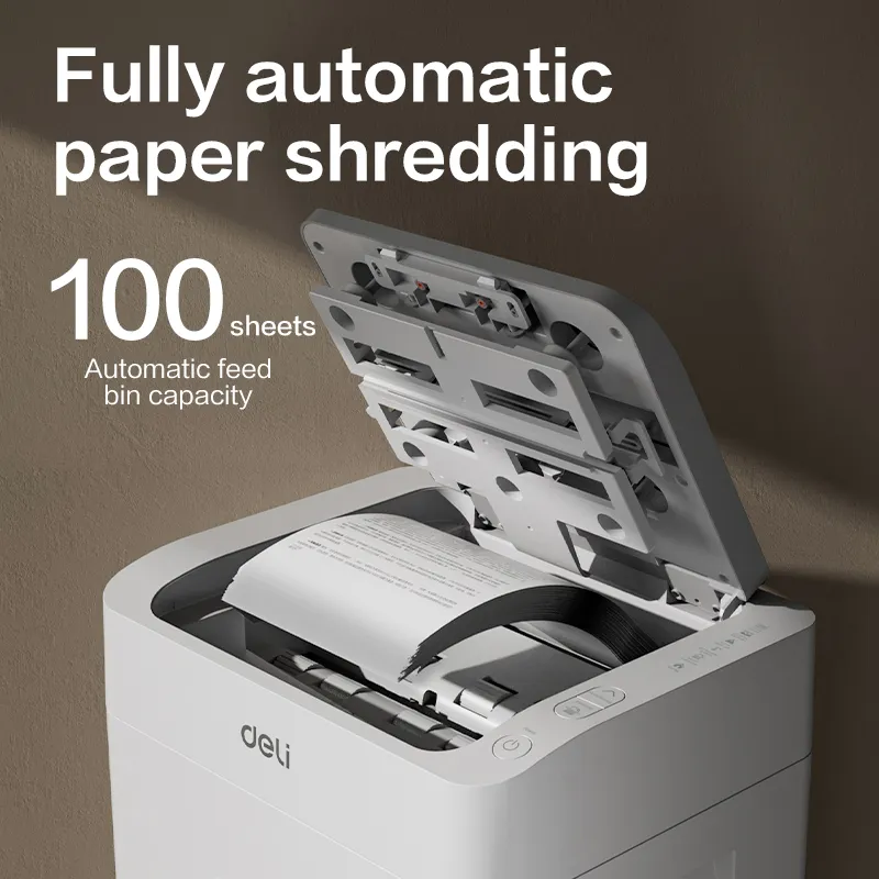 DELI Auto Feed Paper Shredder Machine ET080 (Cross-Cut 4 x 12mm) - Image 3